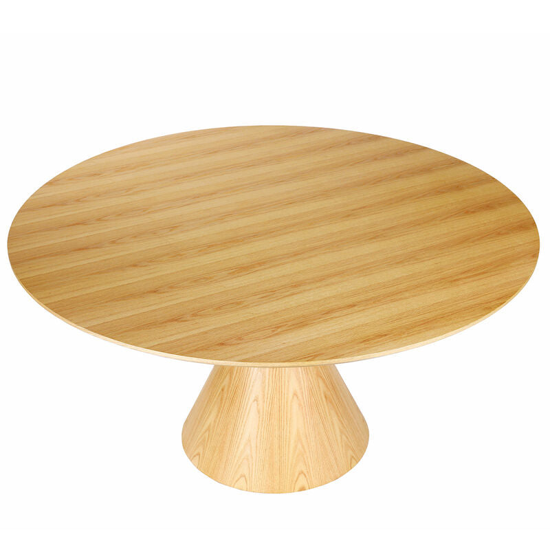 Libra Interiors Canberra Round Wooden Dining Table on Pedestal Base
