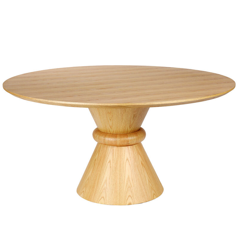 Libra Interiors Canberra Round Wooden Dining Table on Pedestal Base