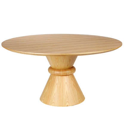 Libra Interiors Canberra Round Wooden Dining Table on Pedestal Base
