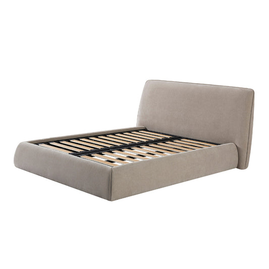 Libra Darley Upholstered 5' King Sized Soft Beige Bed Frame