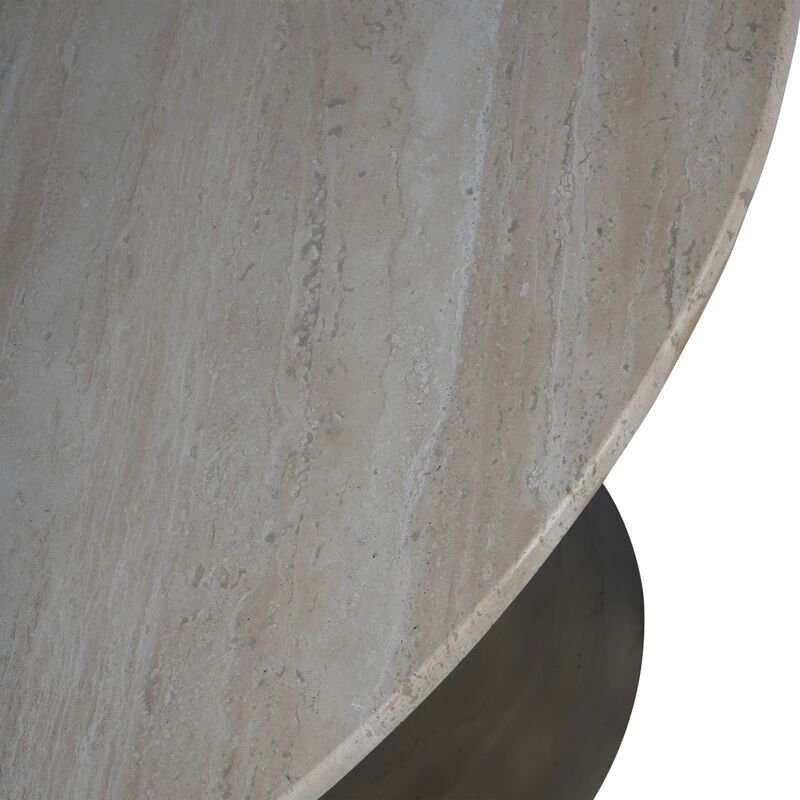 Libra Interiors Clifton Light Travertine Round Dining Table
