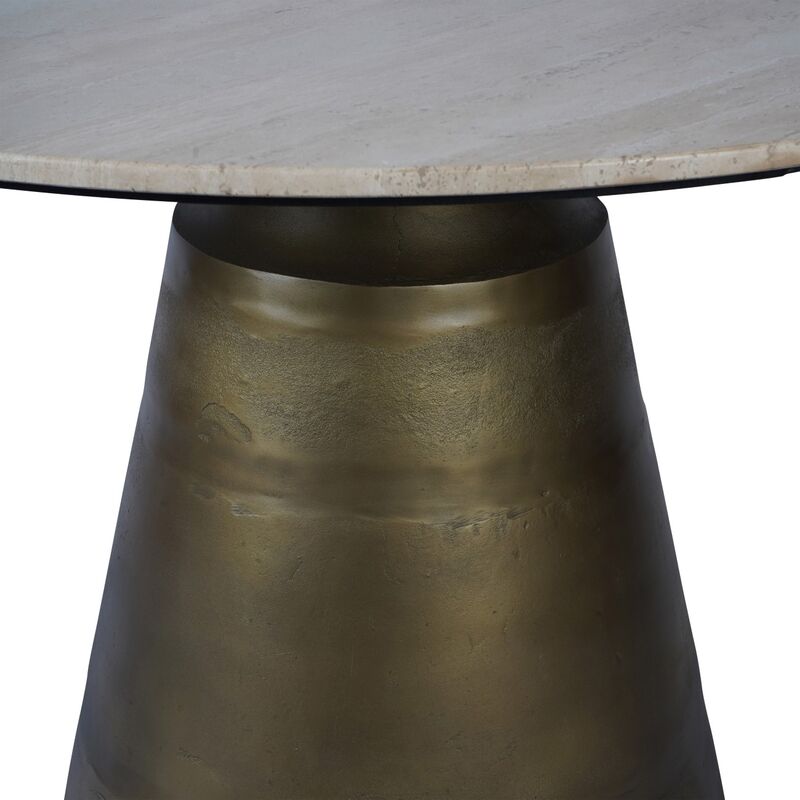 Libra Interiors Clifton Light Travertine Round Dining Table