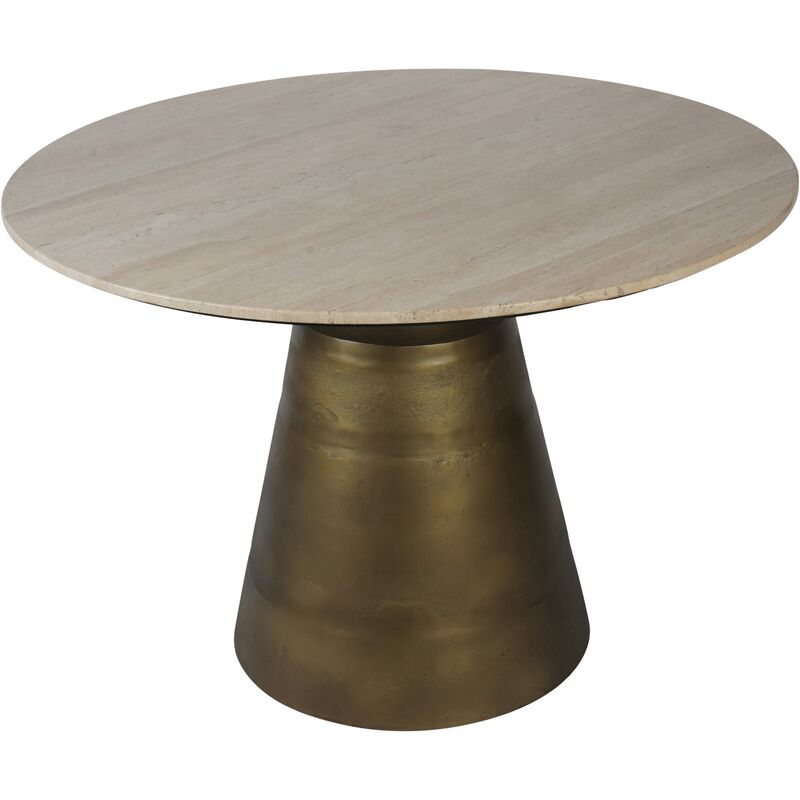 Libra Interiors Clifton Light Travertine Round Dining Table