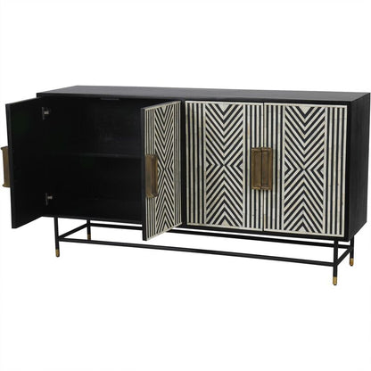 Libra Interiors Delaney Bone Inlay Four Door Buffet Cabinet