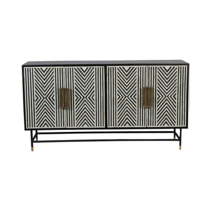Libra Interiors Delaney Bone Inlay Four Door Buffet Cabinet