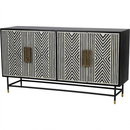 Libra Interiors Delaney Bone Inlay Four Door Buffet Cabinet