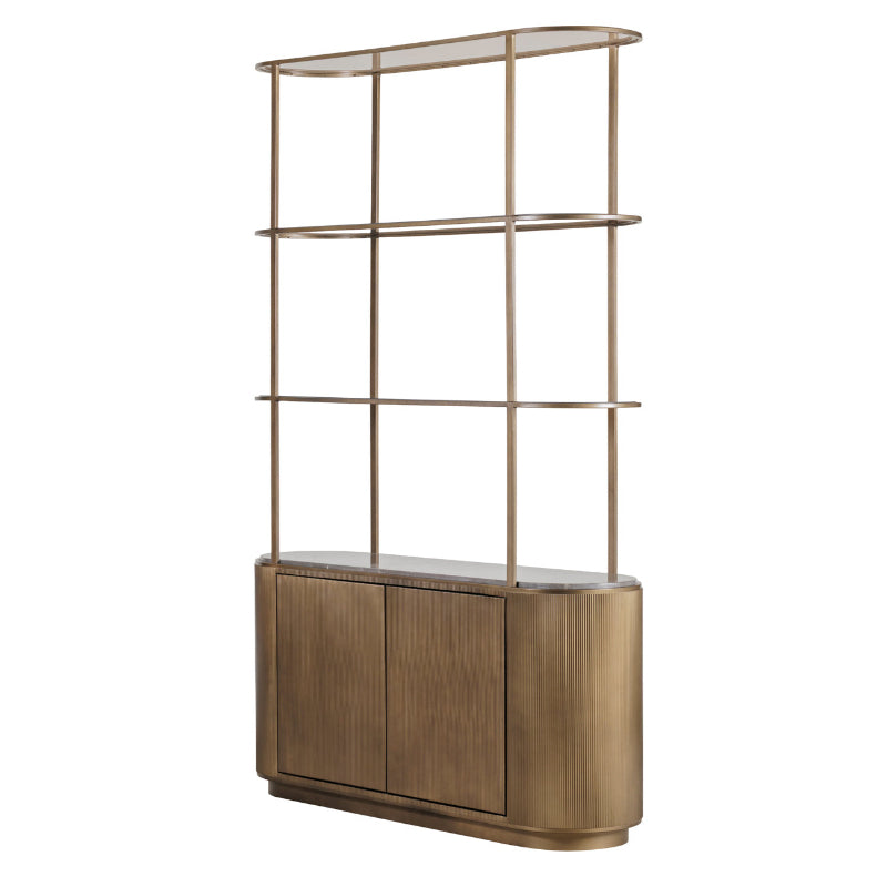 Libra Belvedere Royal Gold Shelving Unit With Storage