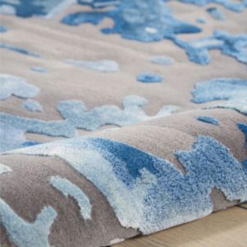 Nourison Prismatic Contemporary 3D Rug - Blue & Grey