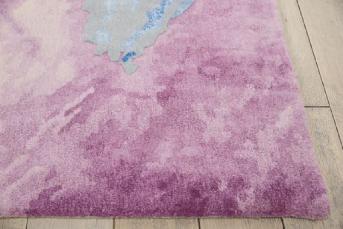 Nourison Prismatic Watercolour Statement Rug - Blue, Violet & Grey