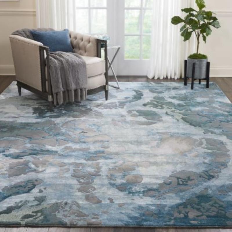 Nourison Prismatic Marble Effect Rug - Grey & Slate