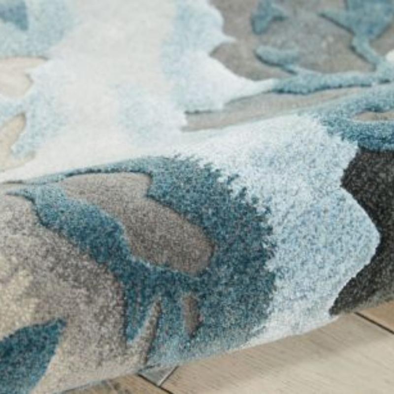 Nourison Prismatic Marble Effect Rug - Grey & Slate