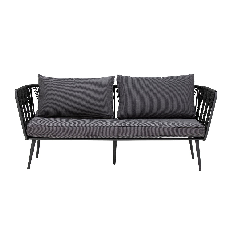 Bloomingville Pavone Black Metal and Grey Outdoor Sofa