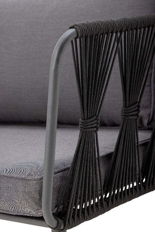 Bloomingville Pavone Black Metal and Grey Outdoor Sofa