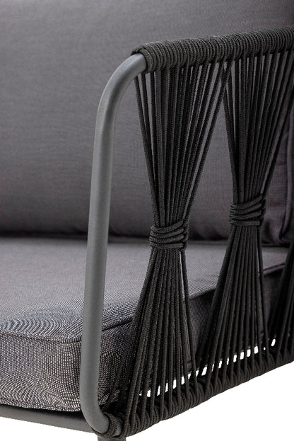 Bloomingville Pavone Black Metal and Grey Outdoor Sofa