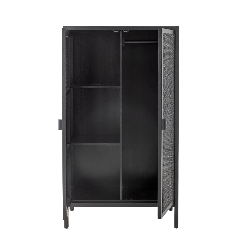 Bloomingville Marikka Cabinet in Black Mahogany and Rattan