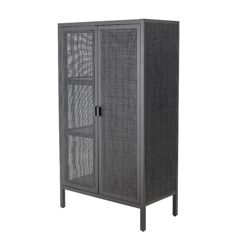 Bloomingville Marikka Cabinet in Black Mahogany and Rattan