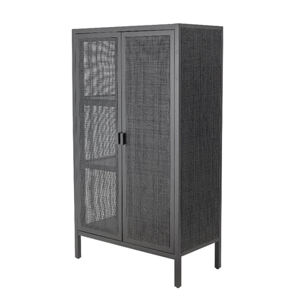 Bloomingville Marikka Cabinet in Black Mahogany and Rattan
