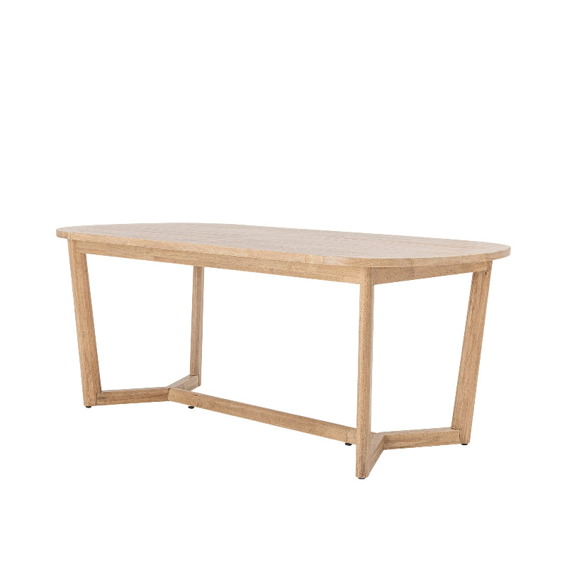 Wooden dining table on a white background