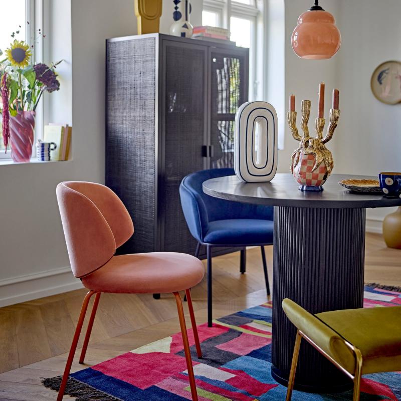 Porto Black Round Mango Wood Dining Table