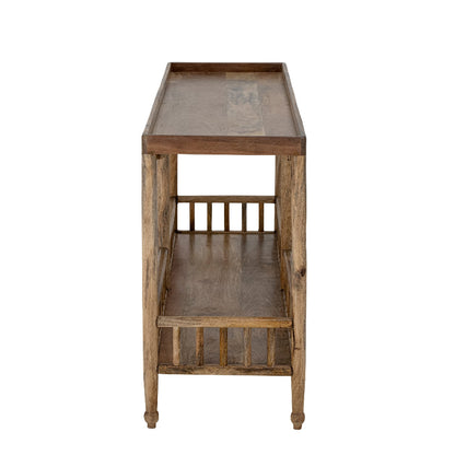 Wooden console table on a white background