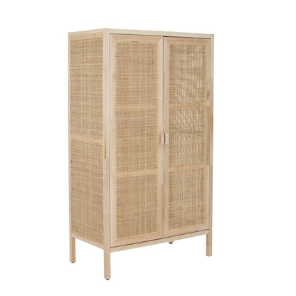Bloomingville Marikka Pine and Rattan Wardrobe