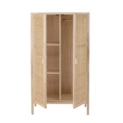 Bloomingville Marikka Pine and Rattan Wardrobe