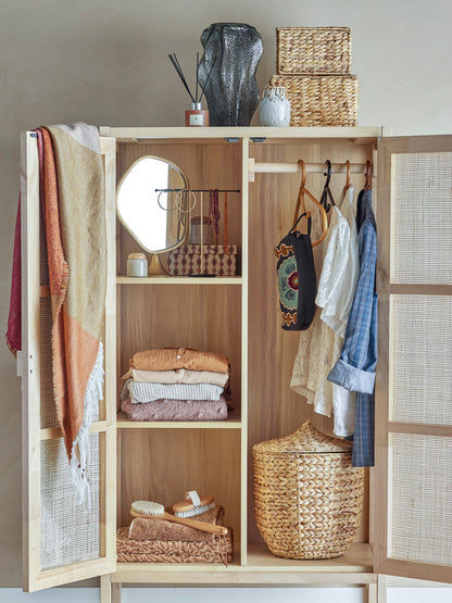 Bloomingville Marikka Pine and Rattan Wardrobe