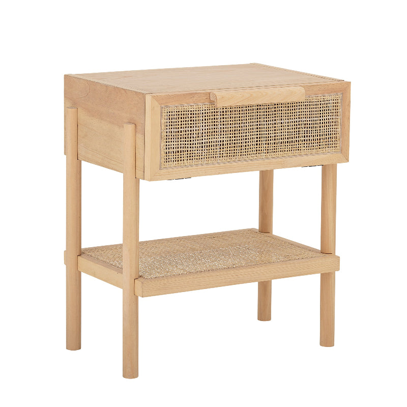Bloomingville Manon Pine and Rattan Bedside Table 