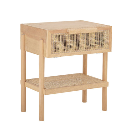 Bloomingville Manon Pine and Rattan Bedside Table 