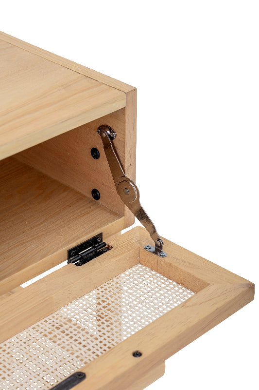 Bloomingville Manon Pine and Rattan Bedside Table 