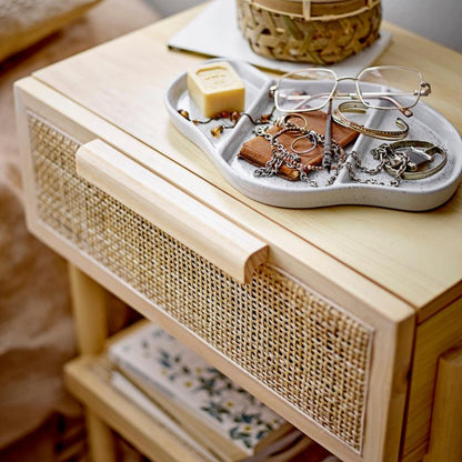 Bloomingville Manon Pine and Rattan Bedside Table 