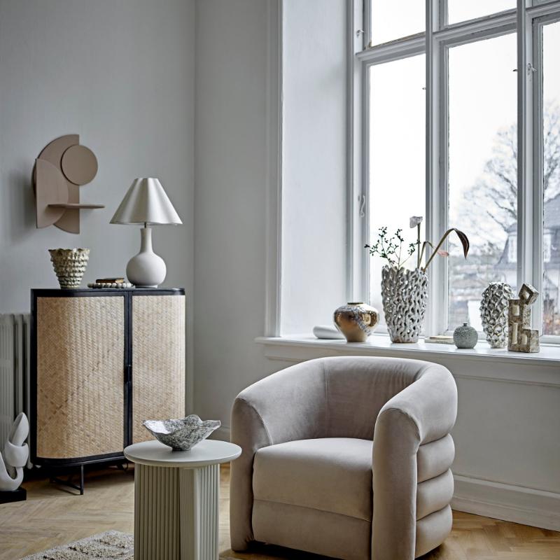 Bloomingville Ember Black Mental and Bamboo Cabinet