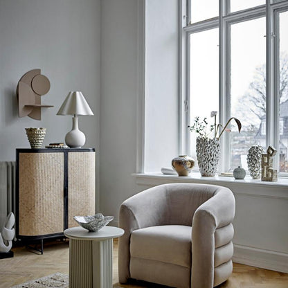 Bloomingville Ember Black Mental and Bamboo Cabinet