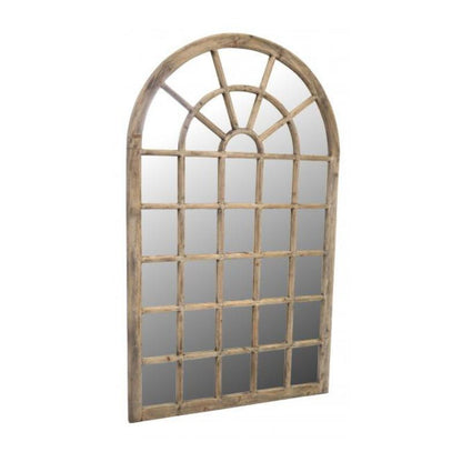 Avelor Bleached Mahogany Arched Window Wall Mirror – 120cm