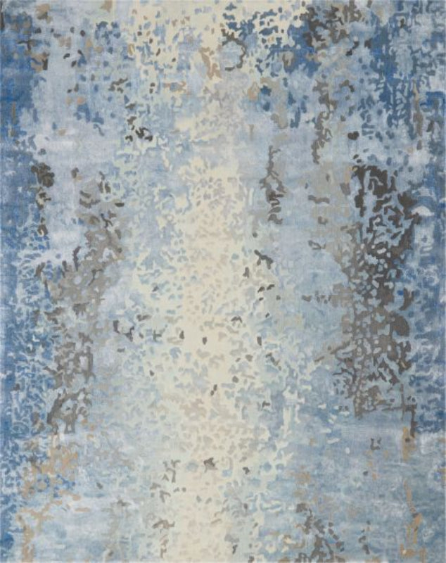 Nourison Prismatic Distressed Denim Rug - Blue & Grey