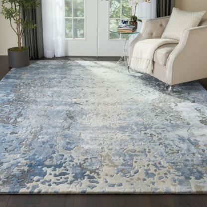 Nourison Prismatic Distressed Denim Rug - Blue & Grey