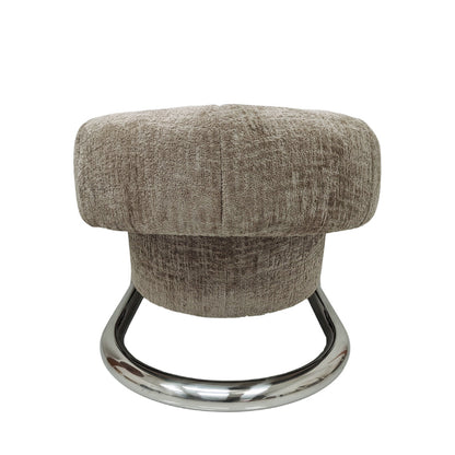 Textured stool with chrome base on a white background