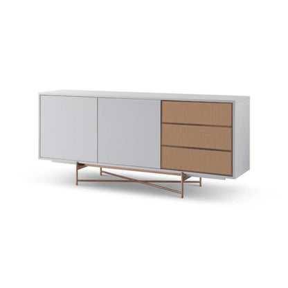 Gillmore British Design Adriana White & Rattan Sideboard