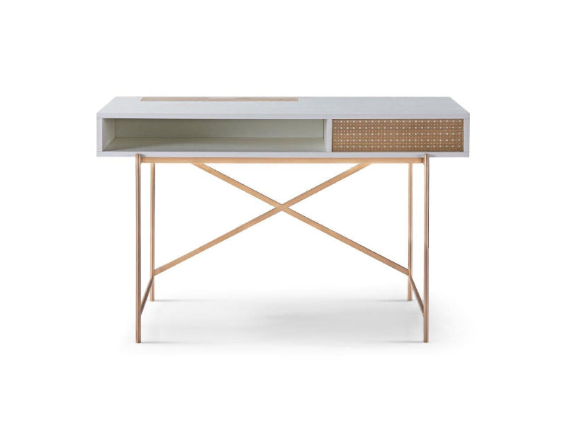 Gillmore Adriana White With Bronze Desk Dressing Table