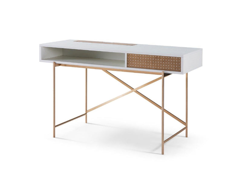 Gillmore Adriana White With Bronze Desk Dressing Table