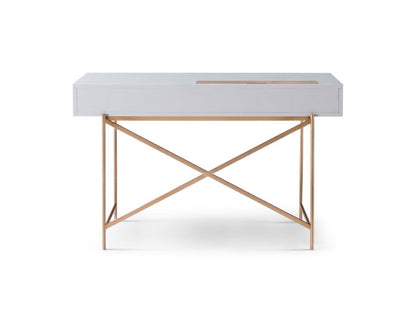 Gillmore Adriana White With Bronze Desk Dressing Table