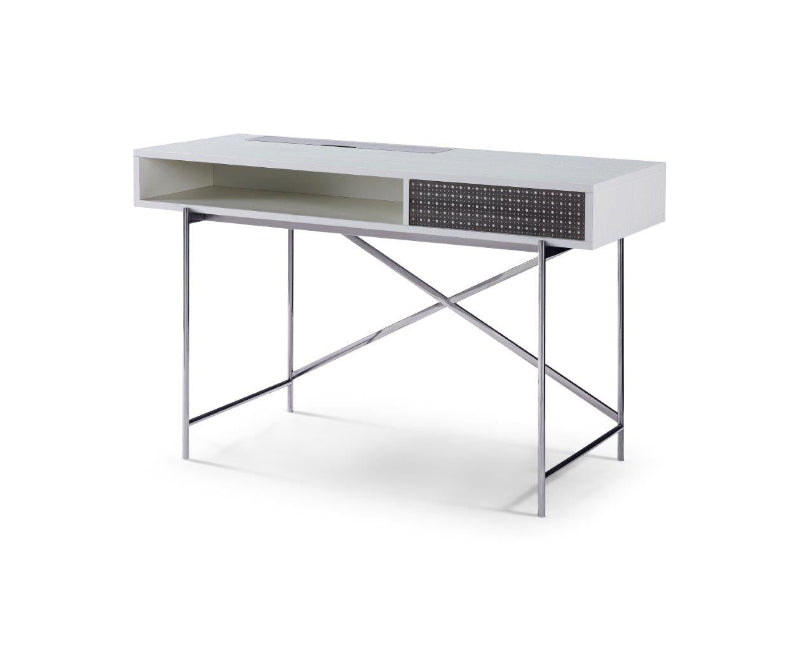 Gillmore Adriana Adriana White & Dark Chrome Desk Dressing Table