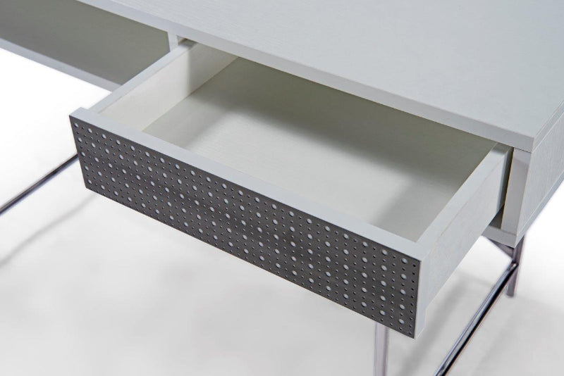 Gillmore Adriana Adriana White & Dark Chrome Desk Dressing Table