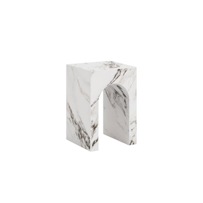 Marble effect side table