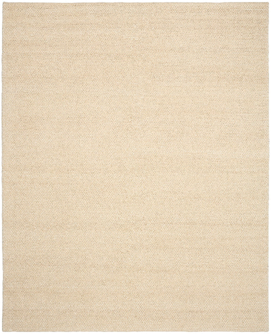 Beige area rug with a subtle pattern on a white background