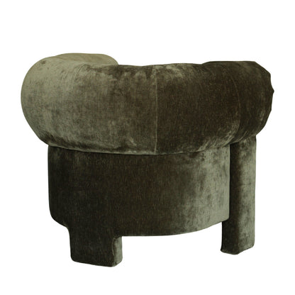 Oti Drew Khaki Green Velour Chenille Accent Chair