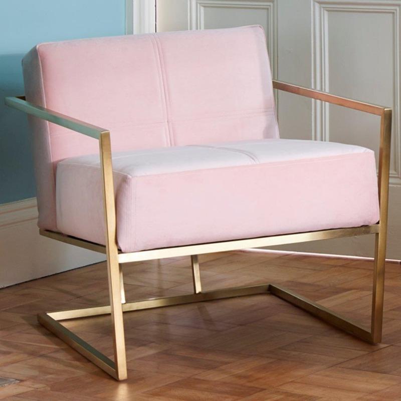 Gillmore British Design Federico Armchair Blush Pink Velvet