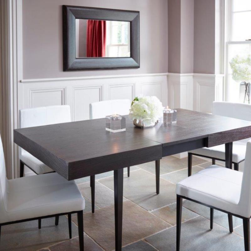 Gillmore Fitzroy Charcoal Stained Oak Veneer Extending Dining Table