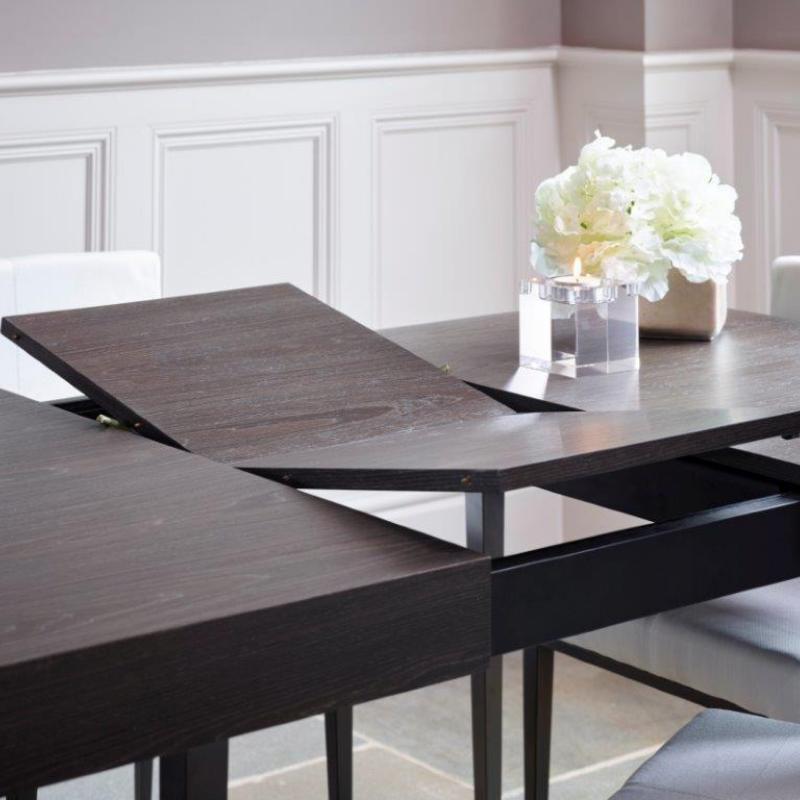 Gillmore Fitzroy Charcoal Stained Oak Veneer Extending Dining Table