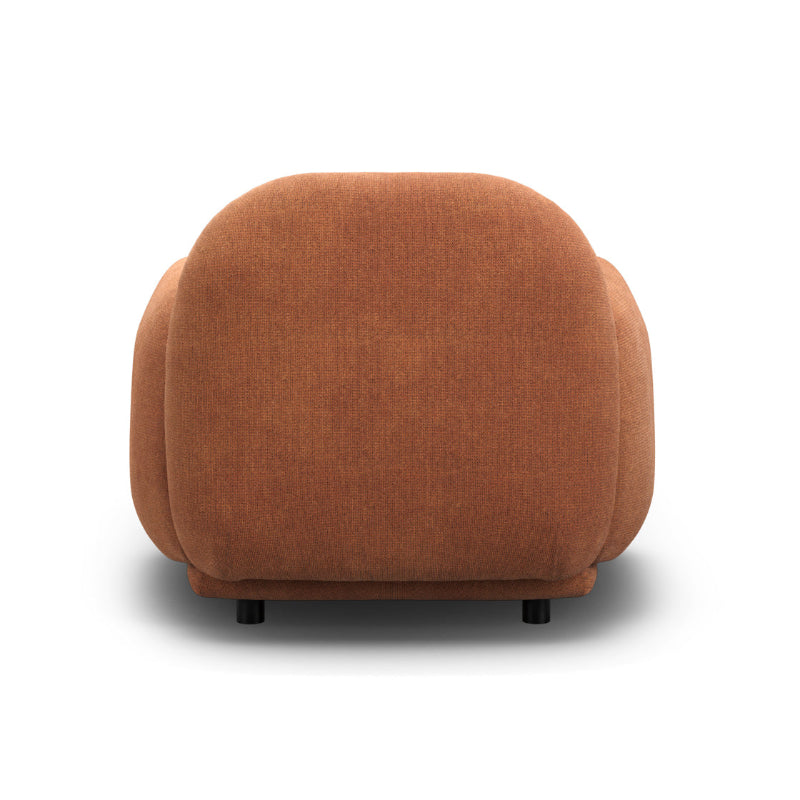 Brown cushioned chair on a white background